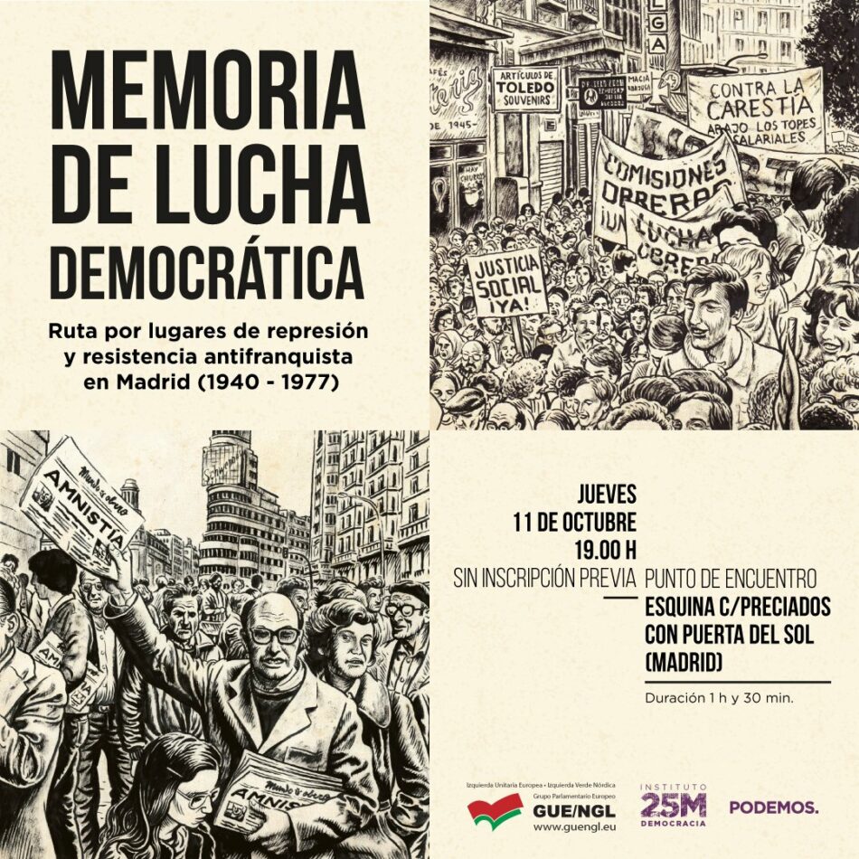 Podemos en colaboración on GUE/NL organiza una ruta de la memoria antifranquista