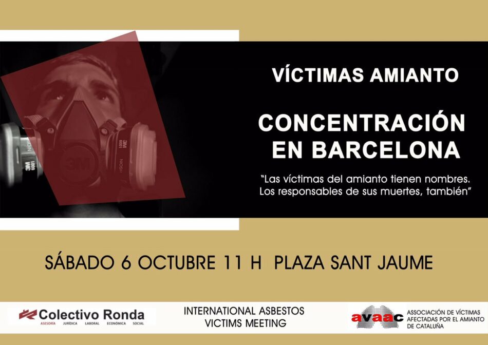 Barcelona acoge del 4 al 6 de octubre el encuentro internacional de víctimas del amianto
