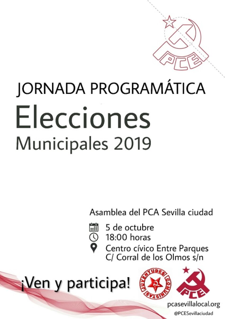 El PCE Sevilla ciudad convoca una jornada programática para las elecciones municipales del 2019