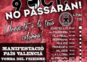 CGT-Castelló crida a participar en la manifestació antifeixista del 9 d’Octubre