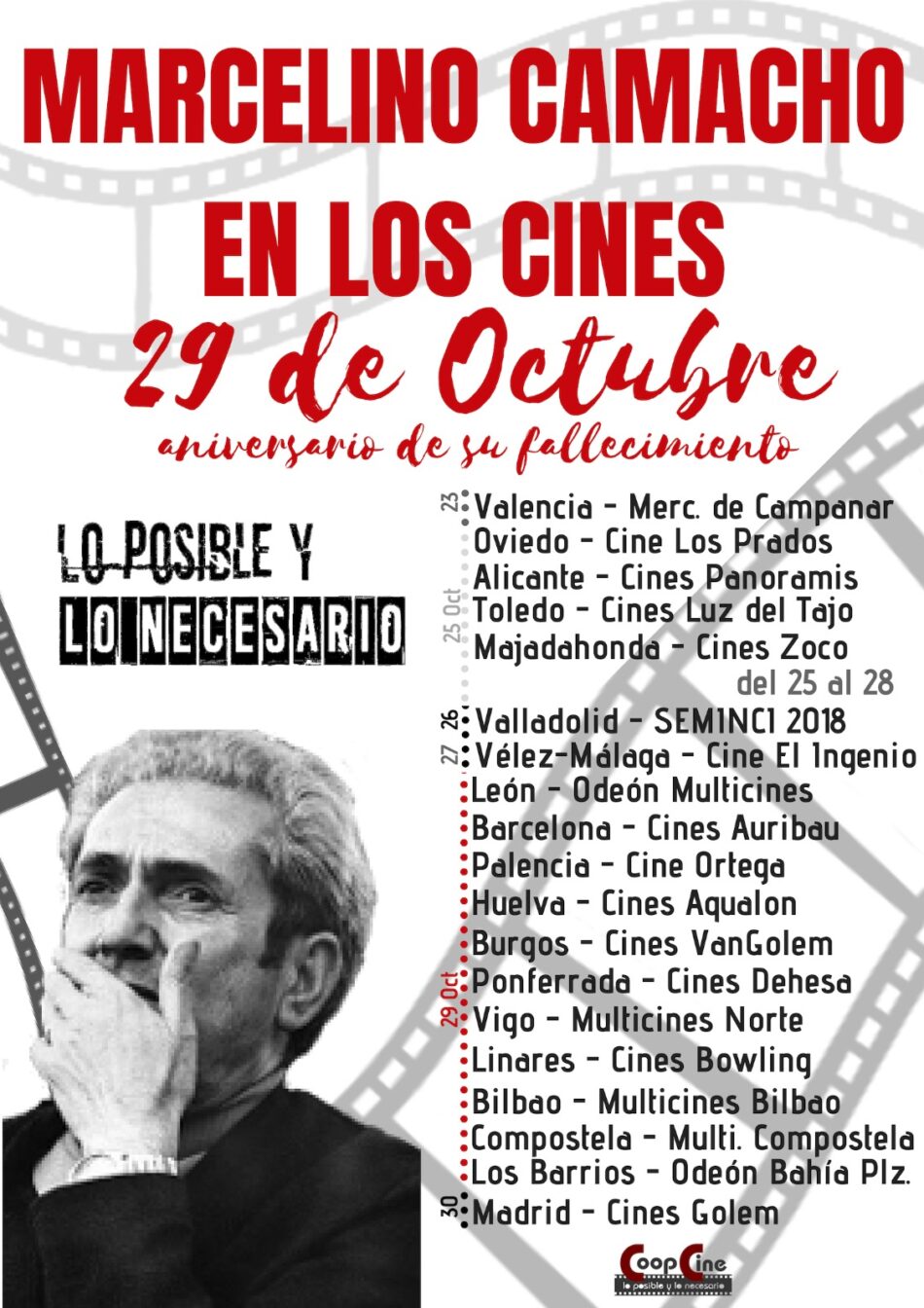 Comienza la semana de Marcelino Camacho en los cines