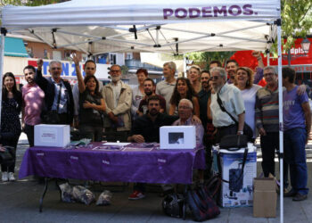 Julio Rodríguez y Ramón Espinar participan en la recogida de propuestas de Podemos Madrid