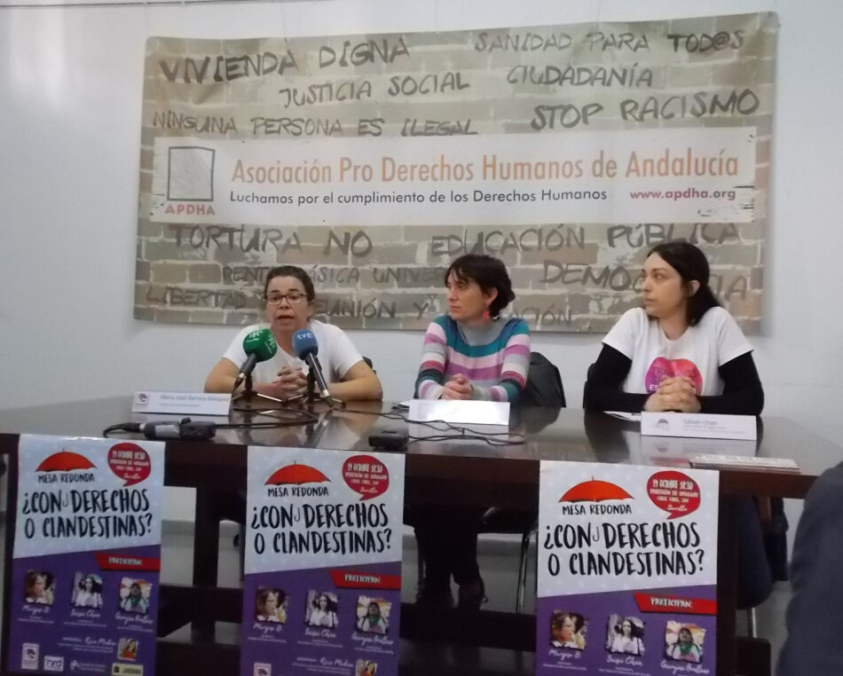 APDHA y el Colectivo de Prostitutas de Sevilla rechazan que la Ley andaluza de Igualdad vulnere los derechos de las trabajadoras sexuales