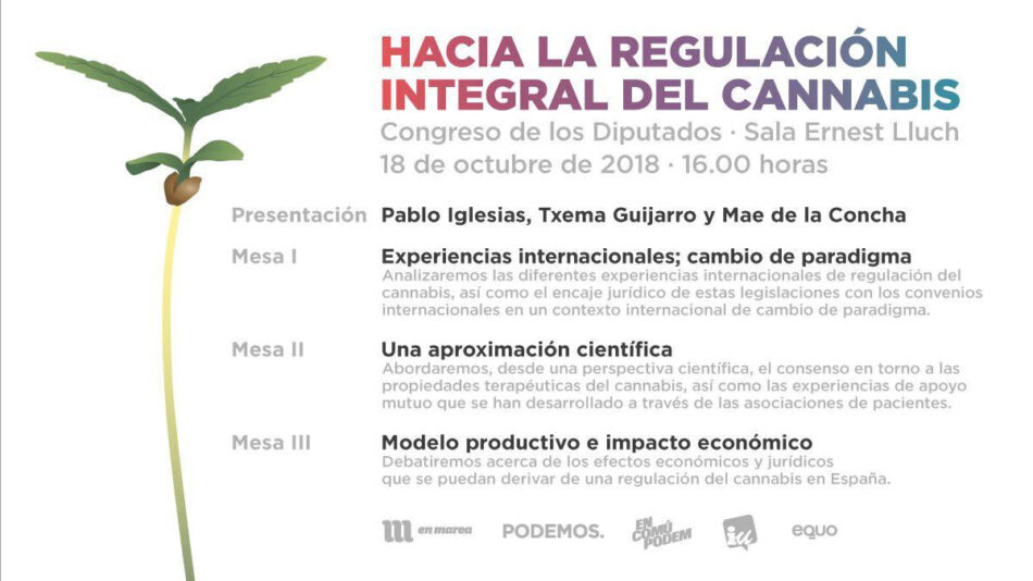 Unidos Podemos prepara una ley para la regulación integral del Cannabis siguiendo el modelo de Canadá