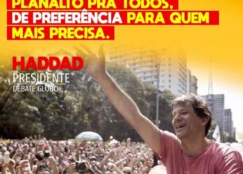 Este 7 de de Octubre Haddad es Lula, nuestro apoyo contra el fascismo y las élites saquedoras