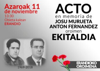 Acto en memoria de Josu Murueta y Anton Fernández. Oroimen Ekitaldia