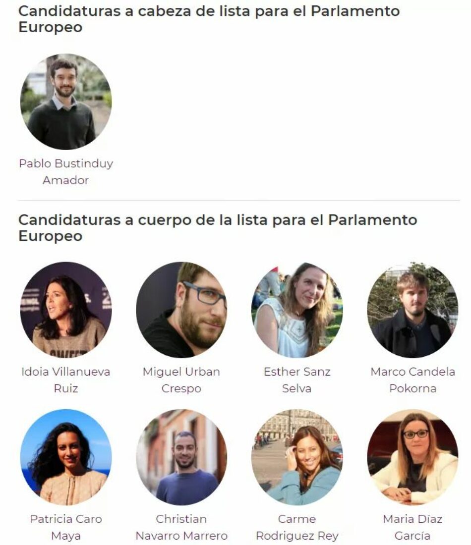 La candidatura encabezada por Pablo Bustinduy gana, con un 72% de apoyo, las primarias de Podemos para las elecciones europeas