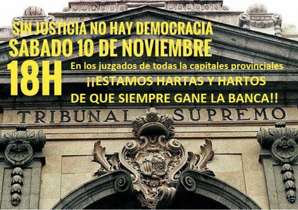 APDHA se suma a las convocatorias ante los juzgados exigiendo que la banca se haga cargo de los impuestos hipotecarios