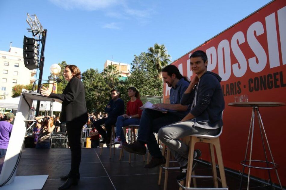 Pablo Iglesias y Ada Colau presentan la “agenda del cambio social” en Barcelona