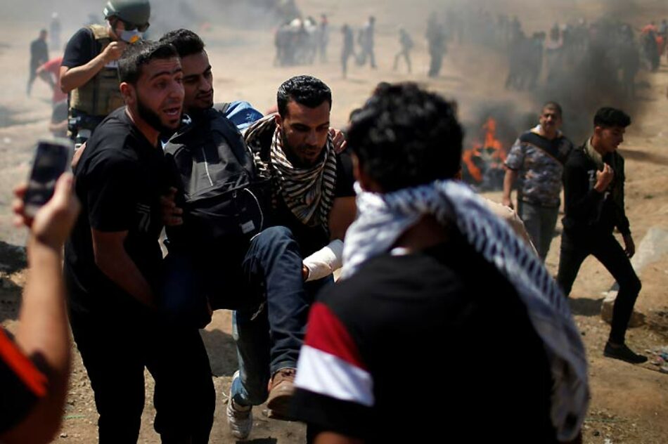 14 palestinos heridos en protestas en Gaza