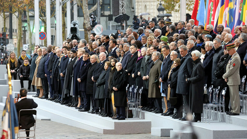 Los líderes mundiales conmemoran el 100 aniversario del final de la I Guerra Mundial