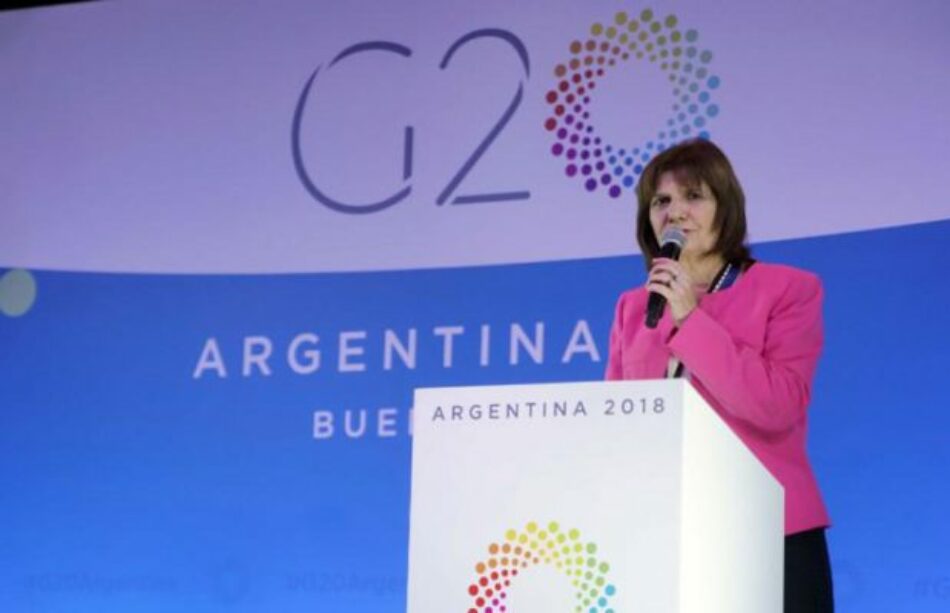 La ministra de seguridad argentina autoriza el uso de fuerza letal en las medidas de seguridad del G20