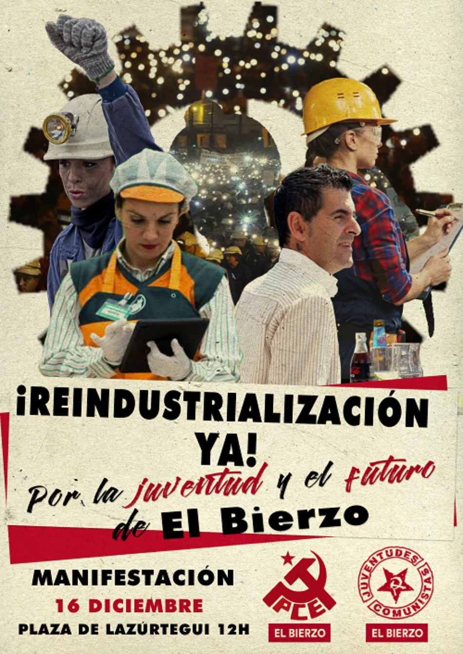 El PCE y la UJCE de El Bierzo apoyan el 16-D exigiendo “¡Reindustrialización Ya! Por la juventud y el futuro de El Bierzo”
