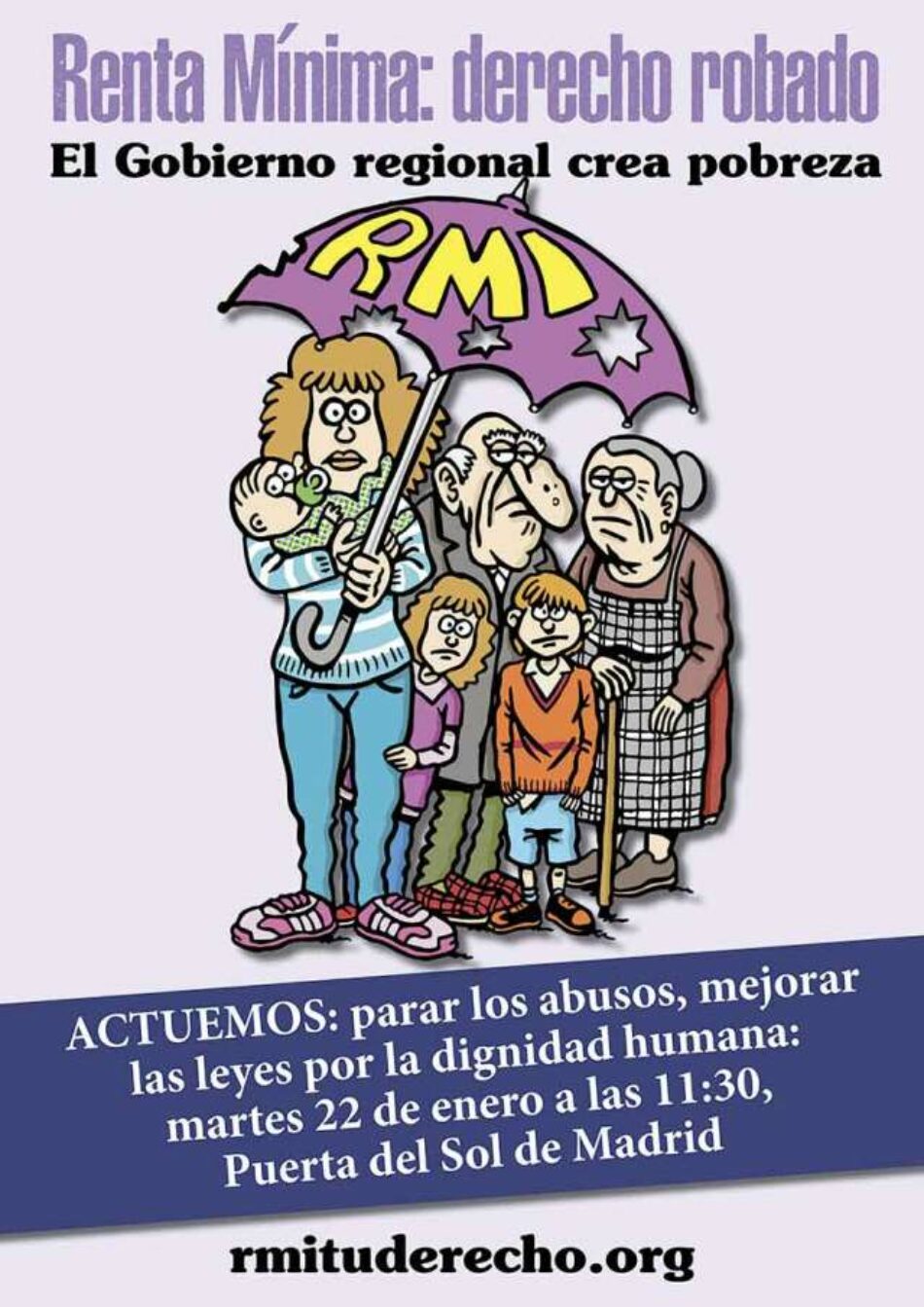 #EsPobreza: colectivos sociales se manifiestan contra el maltrato institucional a las familias demandantes de la renta mínima