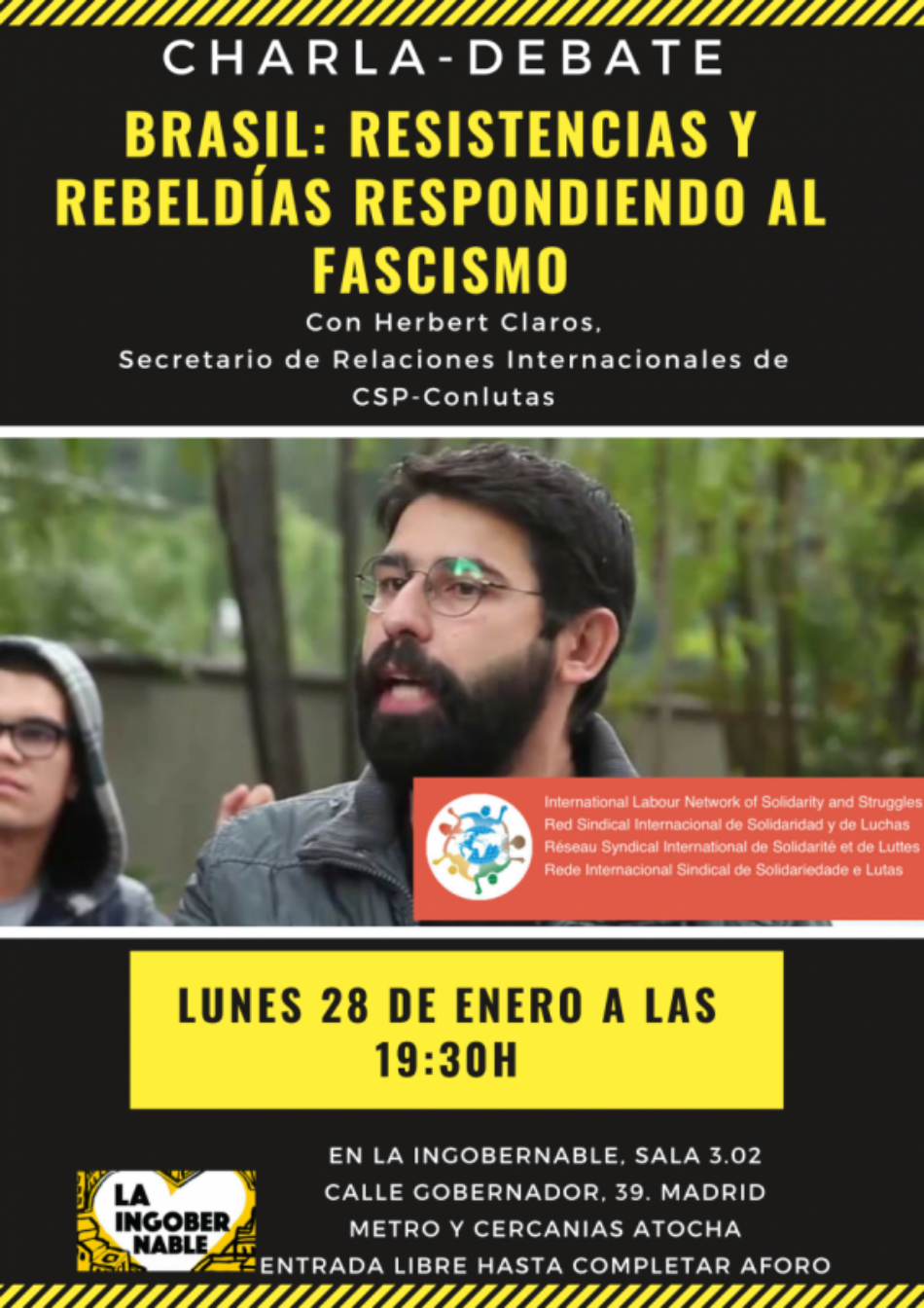La Red Sindical Internacional celebra una charla-debate para concienciar sobre la creación de resistencias antifascistas