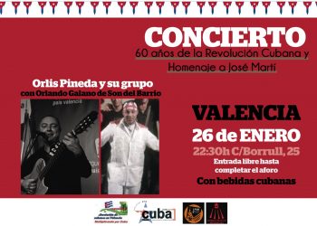 Valencia acoge un homenaje a José Martí, libertador de Cuba, y al 60 aniversario de la Revolución Cubana el próximo 26 de enero