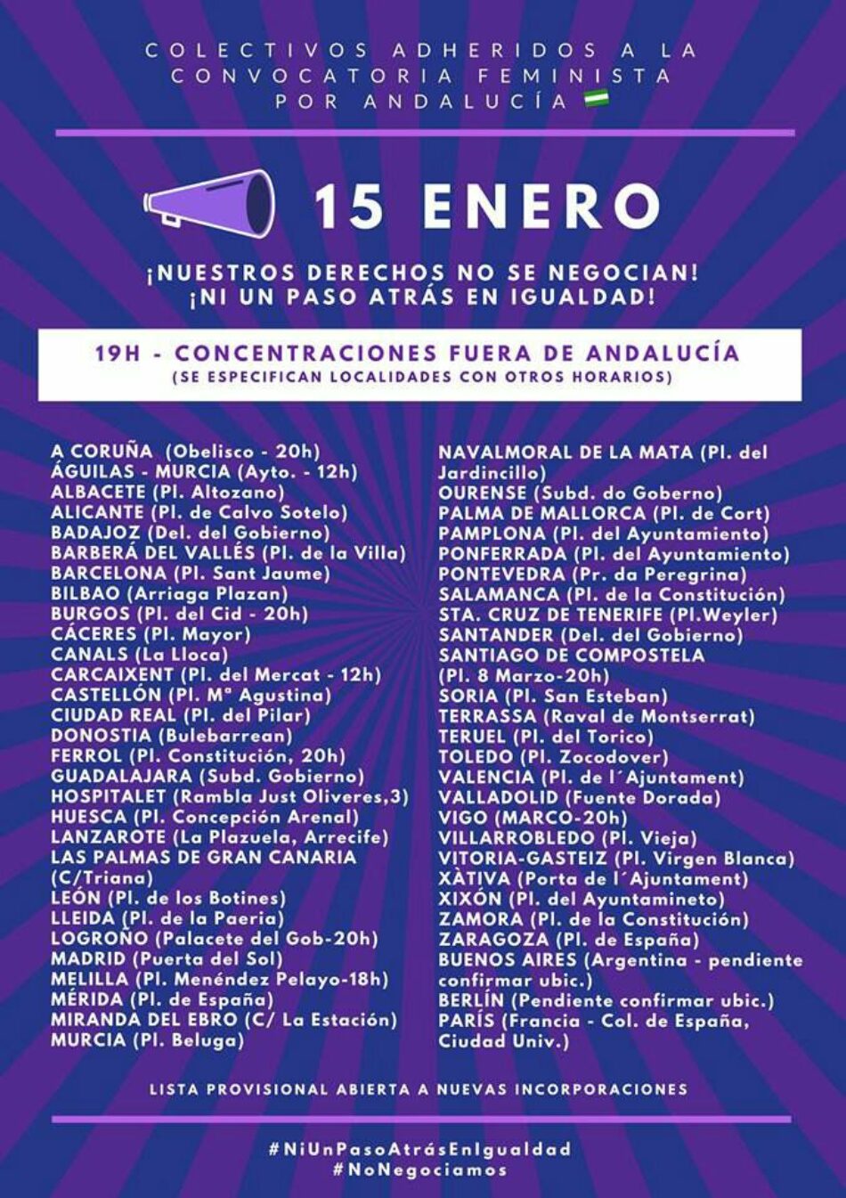 La Federación de Sindicatos de Periodistas (FeSP) apoya las movilizaciones feministas del 15 de enero
