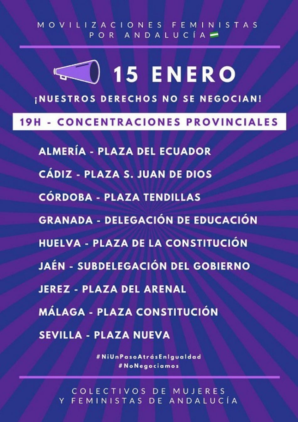 Podemos Andalucía se suma a las manifestaciones convocadas por el movimiento feminista el 15 de enero