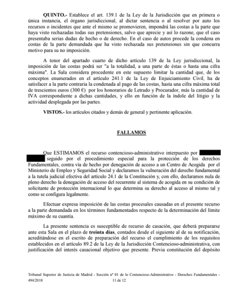 El Tribunal Superior de Justicia de Madrid estima dos demandas presentadas por dos jóvenes refugiados