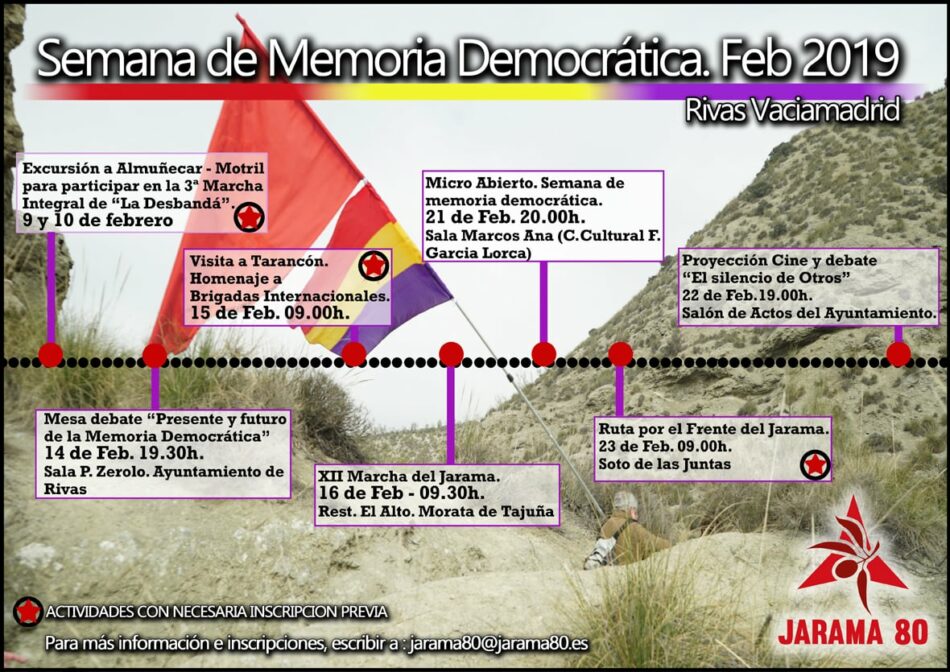 La Asociación Jarama 80 organiza la I Semana de Memoria Democrática