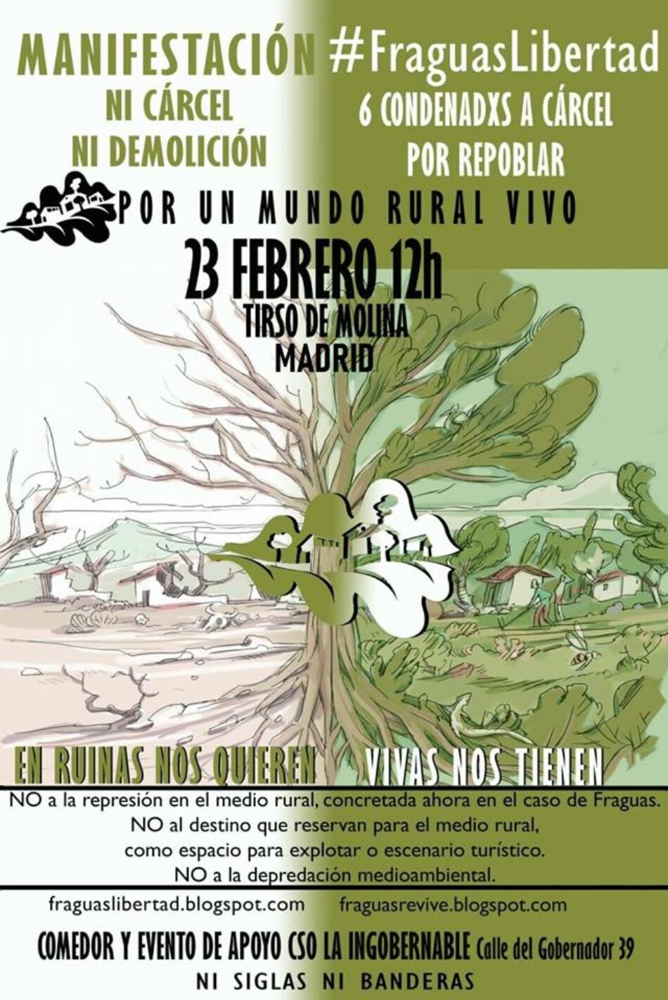 Manifestación y Jornada #FraguasLibertad, «por un mundo rural vivo»: 23-F