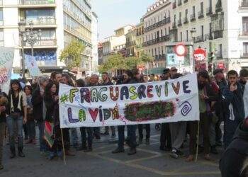 Manifestación en Madrid contra la entrada en prisión de los repobladores de Fraguas