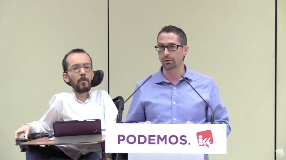 Izquierda Unida y Podemos anuncian un preacuerdo electoral para concurrir a las elecciones generales