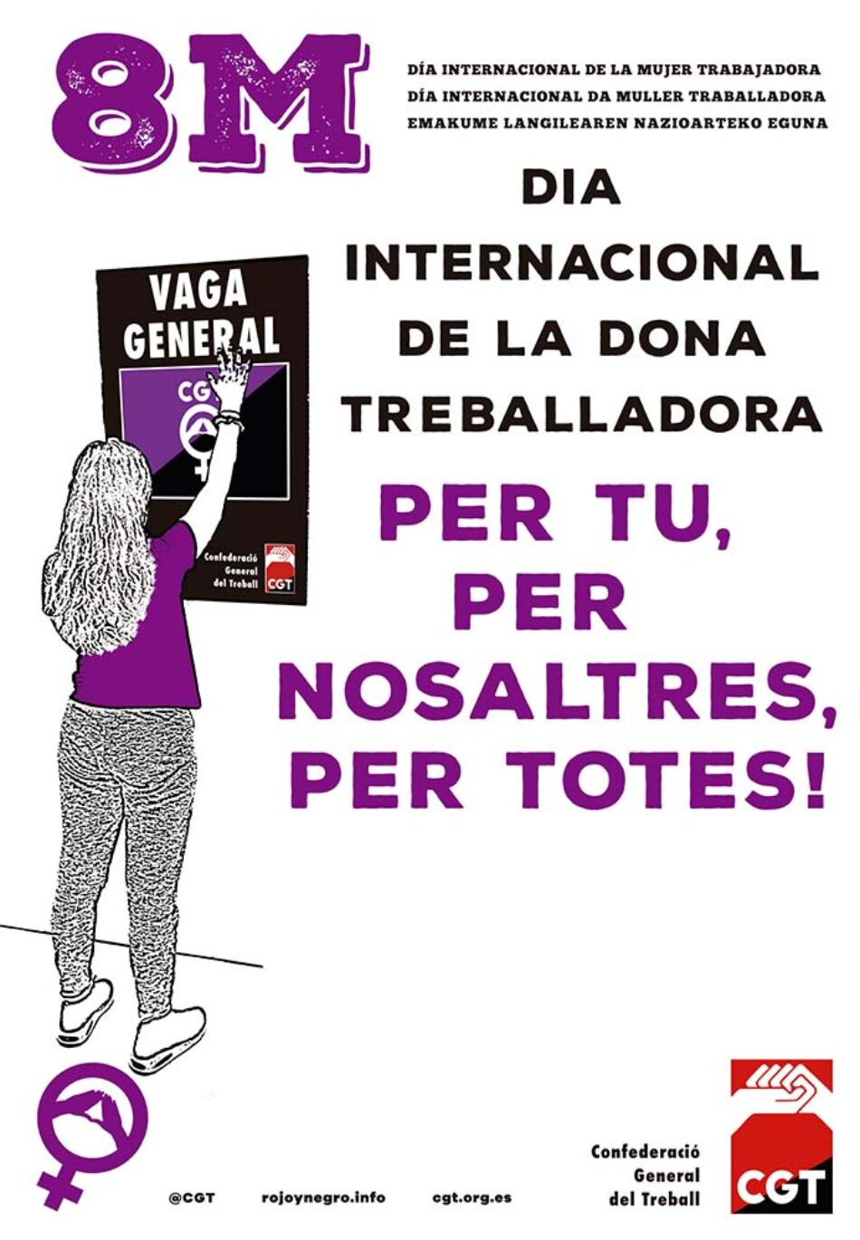 «La CGT de Barcelona registrará preaviso de huelga general de 24 horas para el 8 de marzo con un comité de huelga de 13 compañeras»