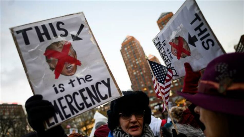 Manifestaciones en EEUU contra la declaración de la “falsa” emergencia nacional de Trump