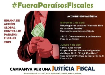 La Plataforma Por la Justicia Fiscal reclama un pacto de Estado contra la elusión y la evasión fiscal y por la desaparición de los Paraísos Fiscales