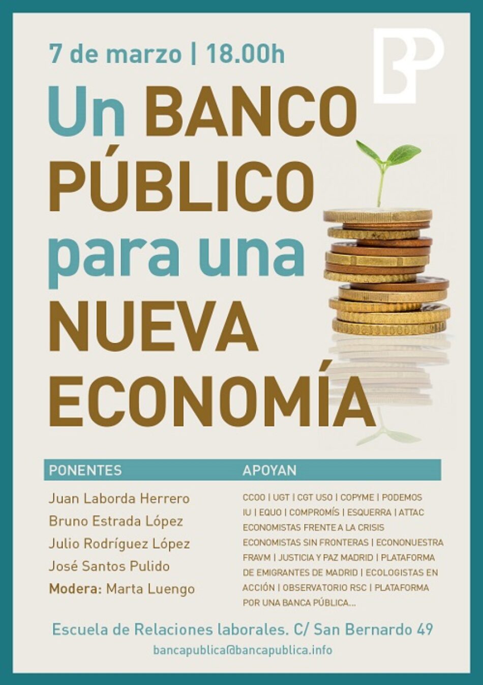 Sindicatos  y asociaciones de economistas debatirán sobre la Nueva Banca Pública