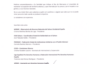 Organizaciones solidarias piden al Papa que abogue por el Sahara en su viaje a Marruecos