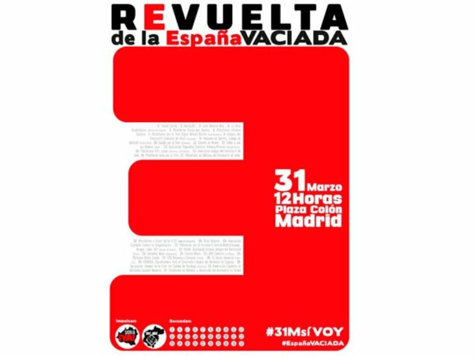 Izquierda Unida muestra su respaldo a la movilización ‘La revuelta de la España vaciada’ del domingo en Madrid