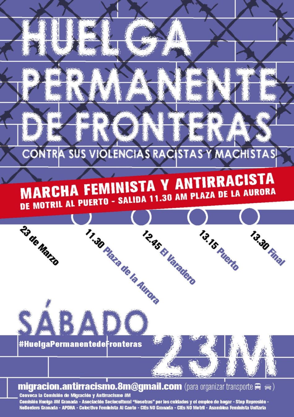 La Comisión Migración y Antirracismo 8M y colectivos feministas y antirracistas convocan una manifestación en Motril contra las violaciones de derechos que se producen en la Frontera Sur