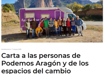 Notas sobre la Carta a las personas de Podemos Aragón y de los espacios del cambio, publicada en el blog de Nacho Escartín