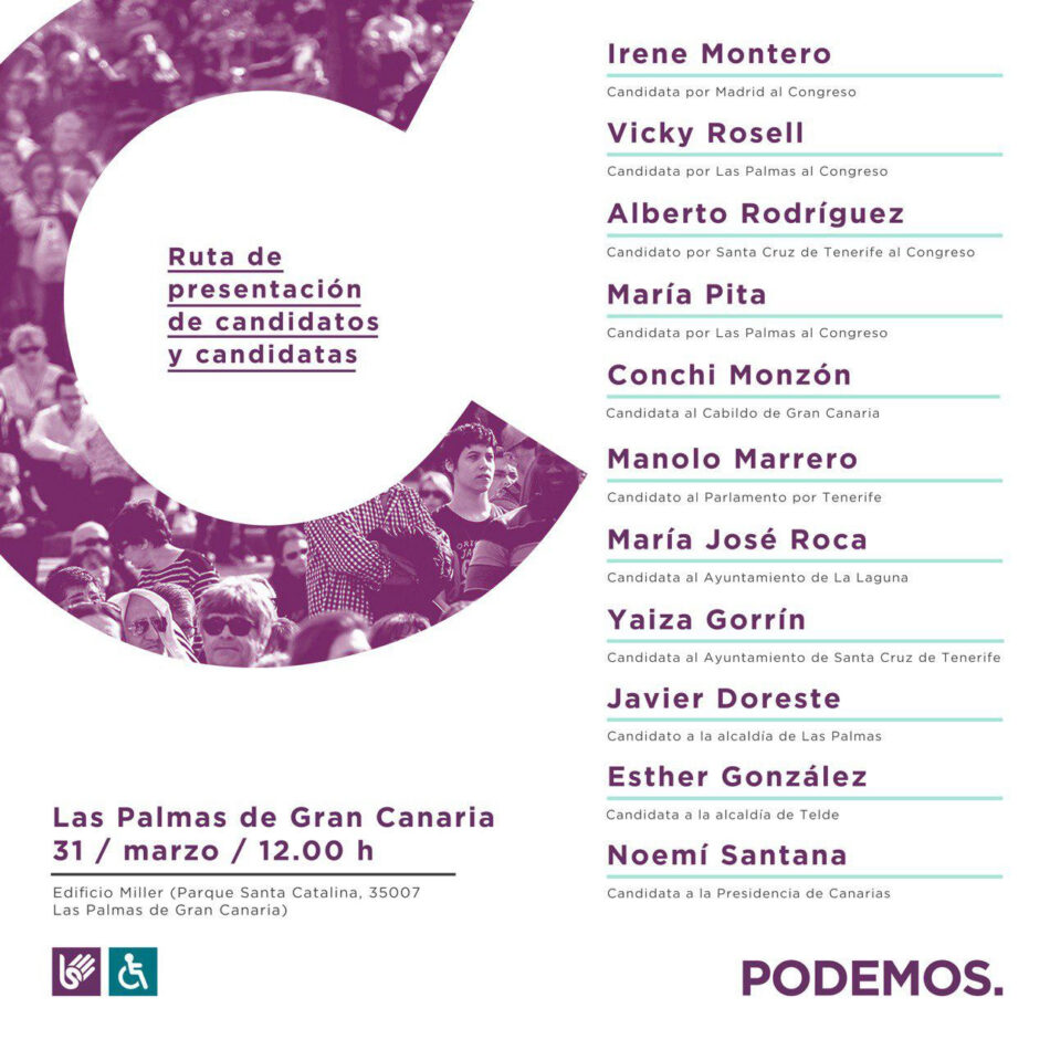 La ruta de Unidas Podemos para presentar sus candidaturas a las elecciones llega a Las Palmas