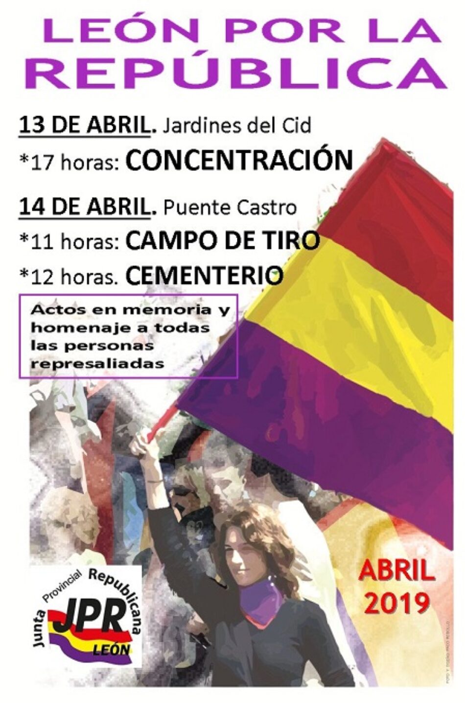 El PCE de León apoya los actos por el 14 de abril, día de la República, reclamando que “para una vida digna, es tiempo de República”