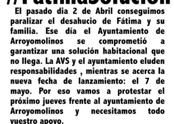 El Ayuntamiento de Arroyomolinos y la agencia de vivienda social de la CAM dejan en situación de desamparo a una familia con dos menores