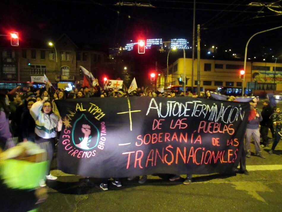 Chile. Protestaron contra el TPP11 en las afueras del Congreso en Valparaíso