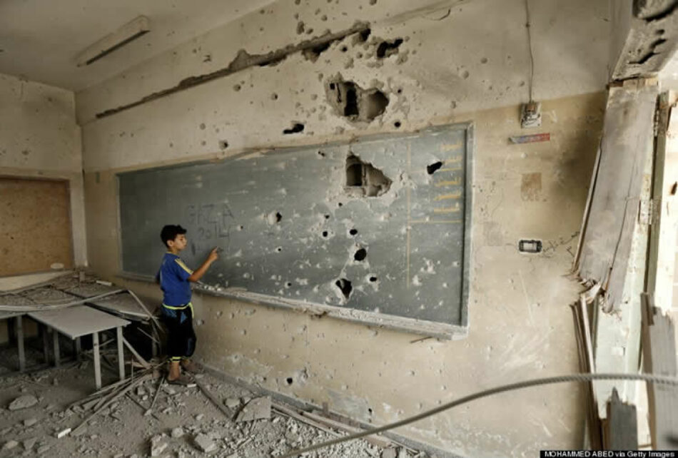 Trece escuelas seriamente dañadas por el bombardeo israelí en Gaza