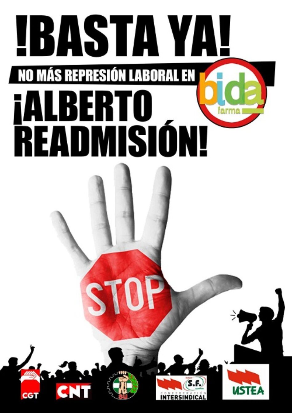 No a la represión sindical en Bidafarma