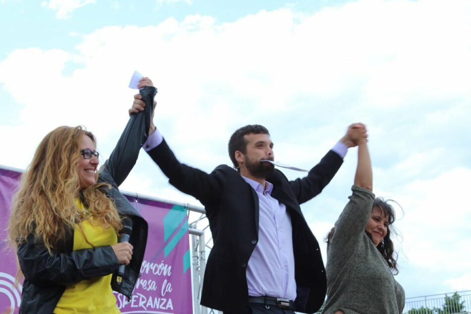 El acto electoral de Jesús Santos llena al completo el Parque de La Rivota en Alcorcón