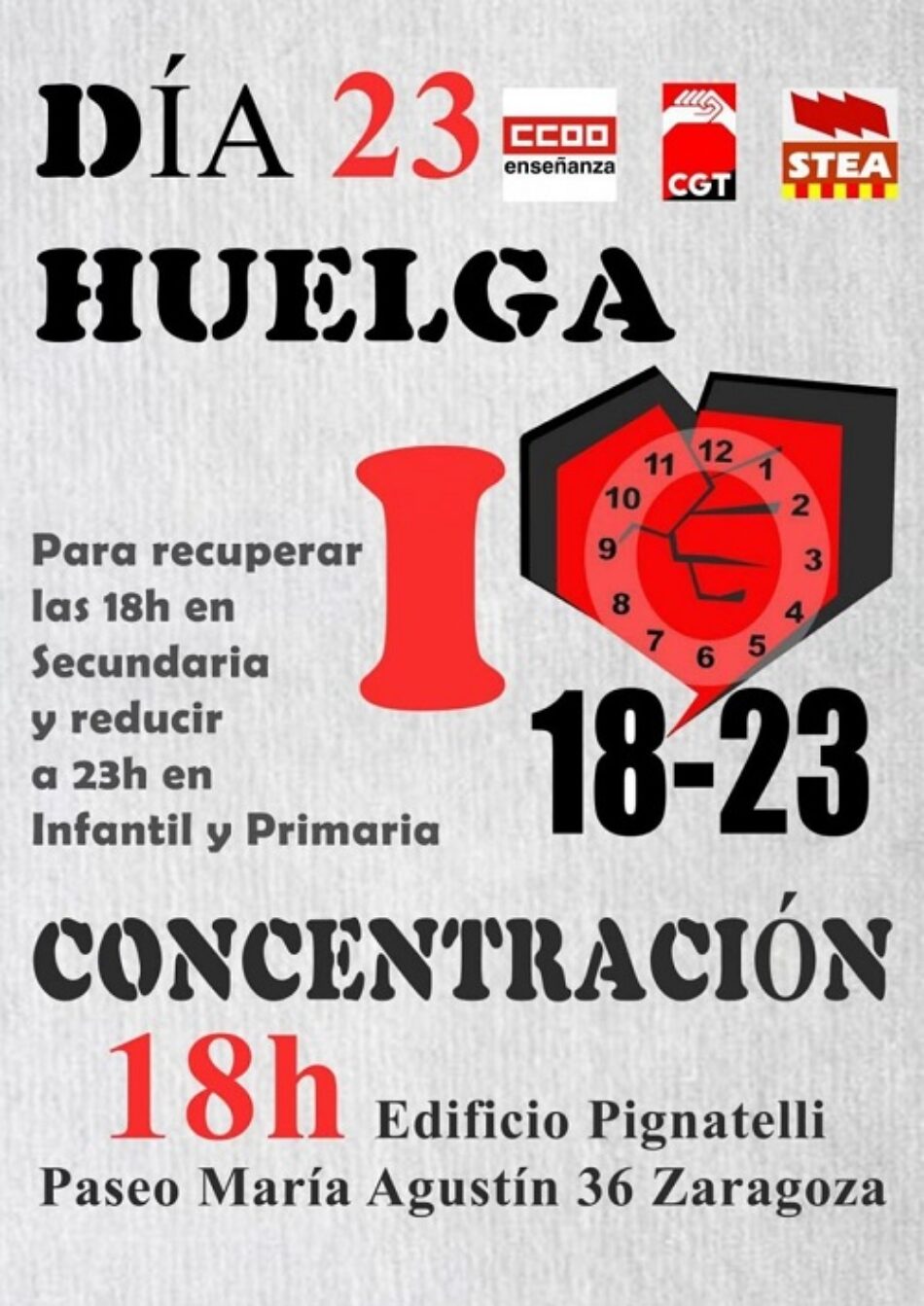 «El PCE Aragón en apoyo a la Huelga Educativa #23M» – 23 mayo 2019