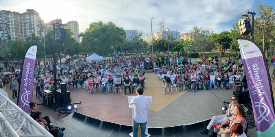 Alberto Garzón afirma desde Málaga que las elecciones del domingo son “fundamentales” para señalar al Gobierno que “el camino es por la izquierda y no por el ‘camino naranja’”