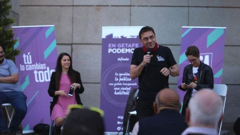 Monedero en Getafe: “La política se hace en los municipios y en las calles, si no es así, es mentira”