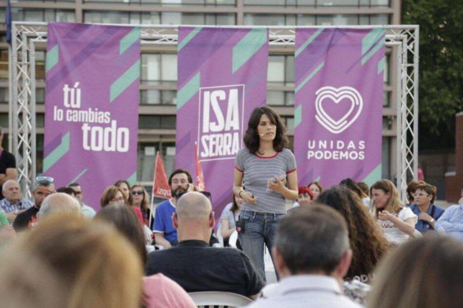 Isa Serra: “Vamos a poner el Gobierno al servicio de la mayoría de los madrileños y madrileñas”
