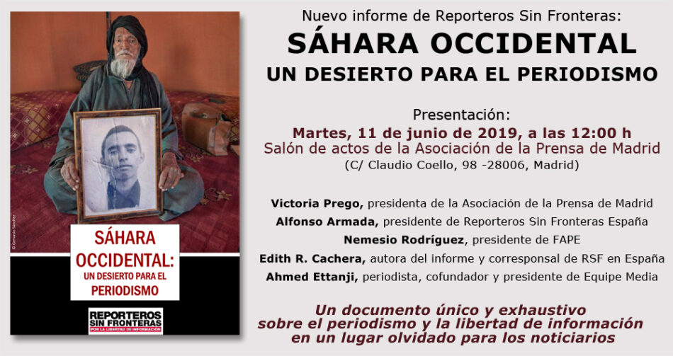 Reporteros Sin Fronteras presenta el informe ‘Sáhara Occidental, un desierto para el periodismo’