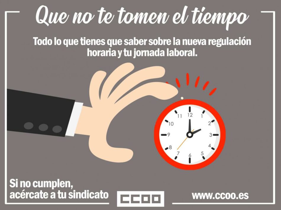 CCOO lanza una campaña de información sobre la nueva regulación del registro horario