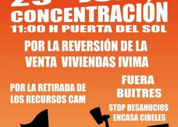 Concentración para pedir la Comunidad de Madrid que no recurra el auto del TSJM que declara nula la venta de viviendas del IVIMA