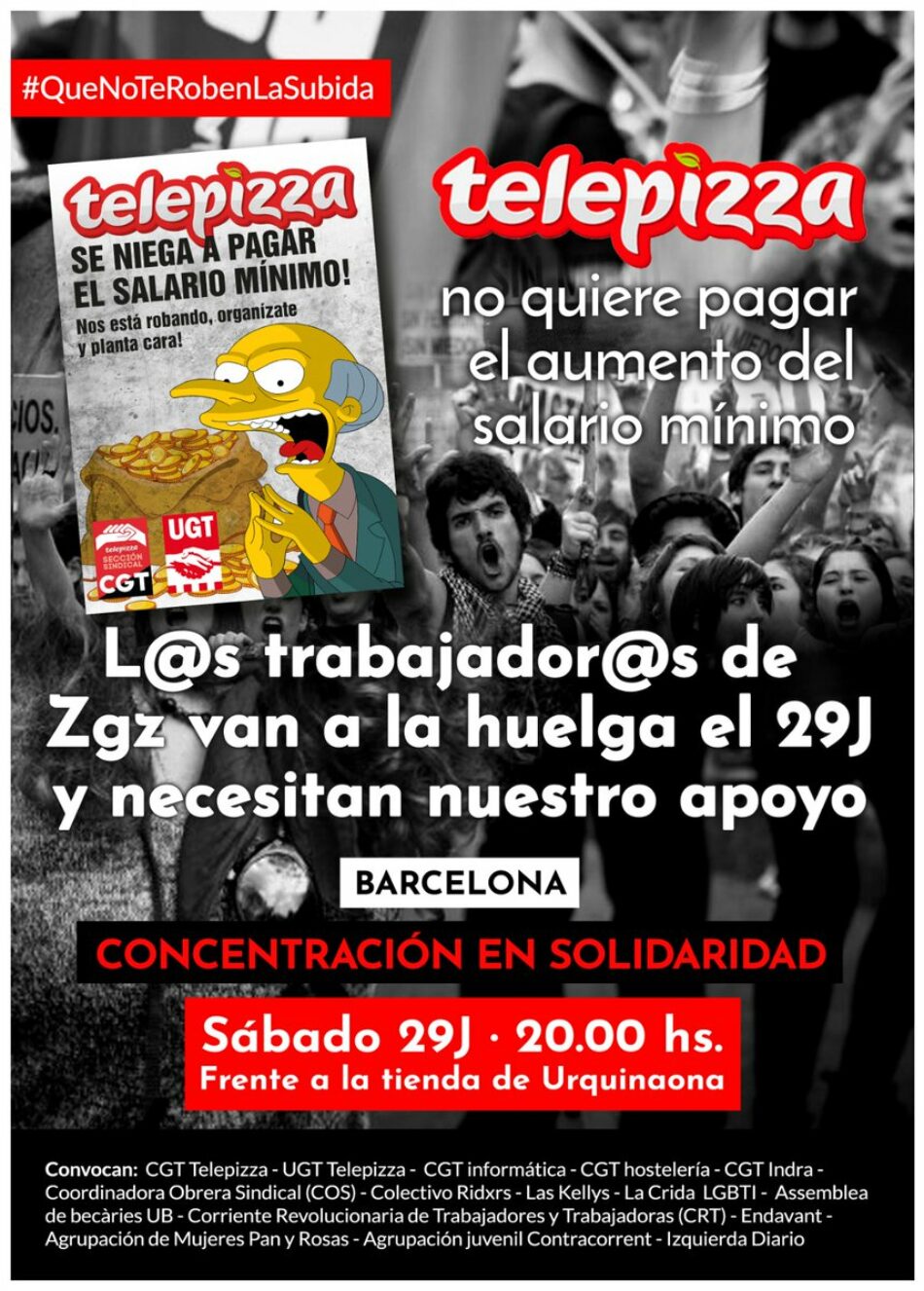 QSR-Telepizza bloquea las negociaciones y sigue sin ceder. La plantilla sigue adelante con la Huelga, que convocara conjuntamente con los riders de Glovo y Uber